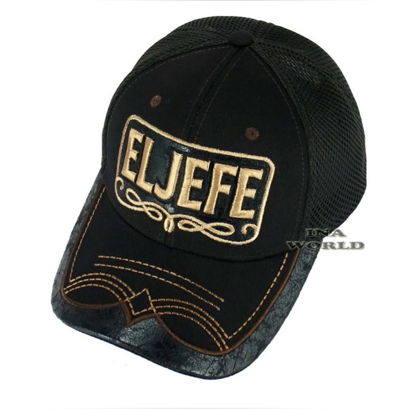 MEXICAN Hat EL JEFE Western Style Embroidered Trucker Mesh Snapback Baseball Cap - Picture 6 of 6